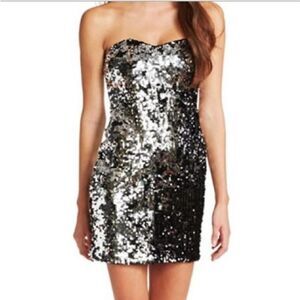 #700 AS U WISH Sequin Strapless Dress